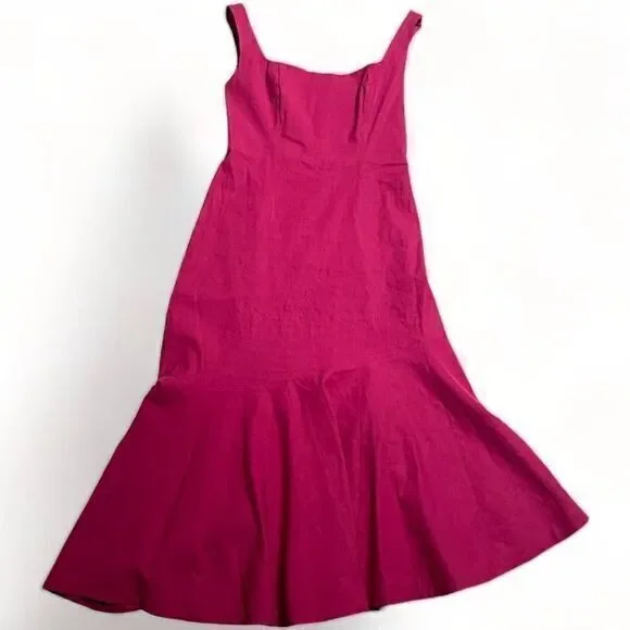 the ariana square neck asymmetrical ruffle hem dress Anthropologie The Ariana Square-Neck Asymmetrical Ruffle-Hem Dress Size  Petite M